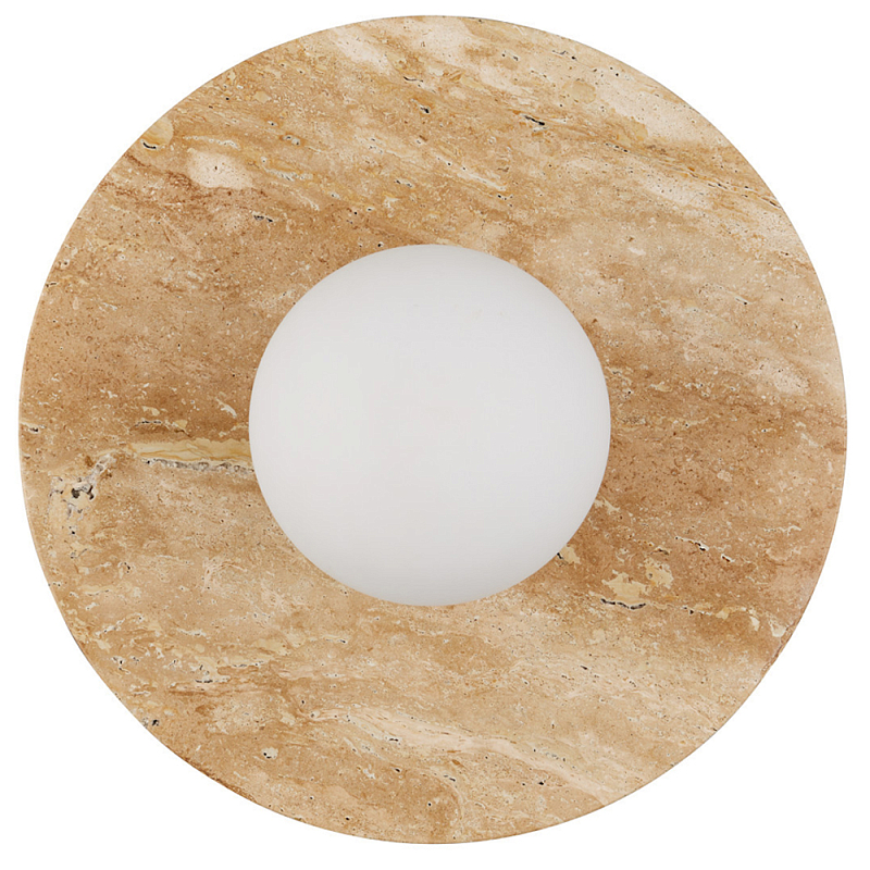 Бра в виде диска с плафоном из матового белого стекла Marble Glow Коричневый Белое матовое стекло Бра в виде диска с плафоном из матового белого стекла Marble Glow Коричневый Белое матовое стекло в Тюмени | Loft Concept