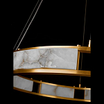 Люстра в виде кольца из натурального камня Golden Alavastor варинант исполнения - 3 | Loft Concept в Тюмени