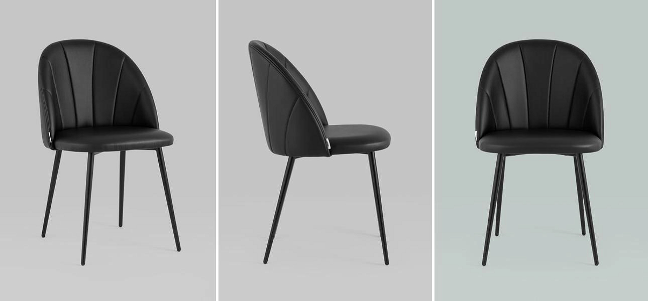 Стул Balsari S Chair Черная Экокожа Стул Balsari S Chair Черная Экокожа - Loft-Concept в Тюмени
