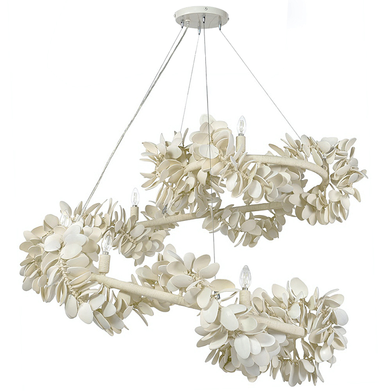 Люстра White Bionic Petals Flo Spiral Chandelier Белый Молочный Люстра White Bionic Petals Flo Spiral Chandelier Белый Молочный в Тюмени | Loft Concept