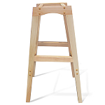 Барный стул со спинкой на 4-х деревянных ножках Синий Велюр Ava Charm варинант исполнения - 6 | Loft Concept в Тюмени