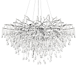 Люстра подвесная с прозрачными стеклянными подвесками в форме капель Диаметр 100 см Droplet Chandelier варинант исполнения - 18 | Loft Concept в Тюмени