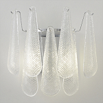 Бра с подвесками из рифленного стекла в форме капель на основании цвета хром Textured Glass варинант исполнения - 5 | Loft Concept в Тюмени