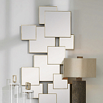 Золотое зеркальное панно из зеркальных квадратов Overlapping варинант исполнения - 3 | Loft Concept в Тюмени