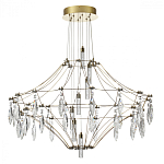 Люстра подвесная из металла с прозрачными подвесками из хрусталя Quasar 93 варинант исполнения - 2 | Loft Concept в Тюмени