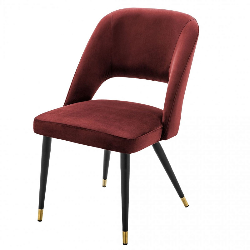 Стул Eichholtz Dining Chair Cipria Bordeaux Черный Латунь Красный Стул Eichholtz Dining Chair Cipria Bordeaux Черный Латунь Красный в Тюмени | Loft Concept