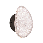 Бра с прозрачным рельефным плафоном на черном металлическом основании Iona варинант исполнения - 1 | Loft Concept в Тюмени