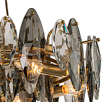 Люстра подвесная с овальными подвесками из стекла дымчатого цвета Harlow Crystal Round варинант исполнения - 2 | Loft Concept в Тюмени