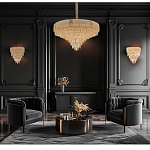 Люстра с каскадом из прозрачного хрусталя Constant Sparks варинант исполнения - 16 | Loft Concept в Тюмени