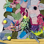 Ковер разноцветный из джинсовой одежды и армейских палаток Upcycling варинант исполнения - 3 | Loft Concept в Тюмени