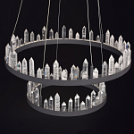 Люстра с двумя кольцами черного цвета с хрустальными элементами QUARTZ CRYSTAL варинант исполнения - 4 | Loft Concept в Тюмени