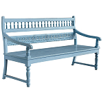 Деревянная скамья из массива манго с резьбой Eutropio Grey Mango Bench варинант исполнения - 1 | Loft Concept в Тюмени