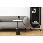 Кофейный столик с белой мраморной столешницей на черном основании Tall Coffee Black and White Table варинант исполнения - 1 | Loft Concept в Тюмени