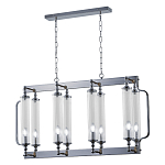 Люстра прямоугольная с 8-ю стеклянными плафонами цилиндрической формы Jeanette варинант исполнения - 3 | Loft Concept в Тюмени