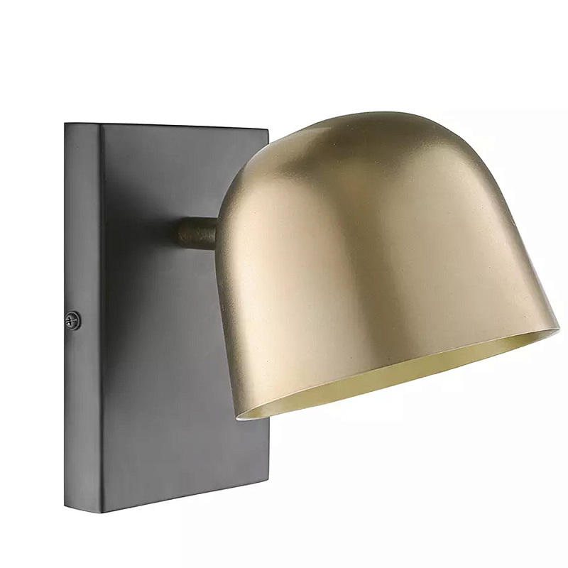 Бра с наклонным плафоном в сочетании золотистого и чёрного цвета Sconce with Sloping Shade Золотой Черный Бра с наклонным плафоном в сочетании золотистого и чёрного цвета Sconce with Sloping Shade Золотой Черный в Тюмени | Loft Concept