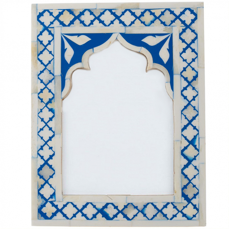 Photo Frame Blue White Moroccan Bone Mosaic Синий Белый Photo Frame Blue White Moroccan Bone Mosaic Синий Белый в Тюмени | Loft Concept