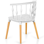 Пластиковый стул на ножках из массива бука Ferret Spiral White варинант исполнения - 6 | Loft Concept в Тюмени