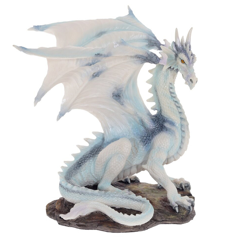 Декоративная статуэтка Белый Дракон Dragon White Statuette Белый Светло-синий Коричневый Декоративная статуэтка Белый Дракон Dragon White Statuette Белый Светло-синий Коричневый в Тюмени | Loft Concept