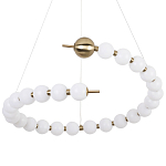 Люстра в виде спирали с сферическими акриловыми плафонами Pearls Suspension Brass Spiral Chandelier варинант исполнения - 1 | Loft Concept в Тюмени