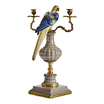 Подсвечникв образе попугая из фарфора с бронзовыми элементами Eden Garden варинант исполнения - 2 | Loft Concept в Тюмени