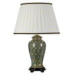 Настольная лампа с керамическим основанием с золотистым решетчатым узором и белым плиссированным абажуром Elstead Lighting варинант исполнения - 1 | Loft Concept в Тюмени