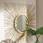 Зеркало-солнце круглое с золотыми лучам Sunrise варинант исполнения - 1 | Loft Concept в Тюмени