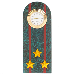 Часы погон ВС подарочные настольные из натурального камня Змеевик Military Clock варинант исполнения - 4 | Loft Concept в Тюмени