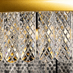 Люстра двухъярусная с золотого цвета и прозрачными подвесками Pettico варинант исполнения - 8 | Loft Concept в Тюмени