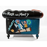 Кресло "Умный Умник" Rick and Morty graffiti chair натуральная кожа  варинант исполнения - 3 | Loft Concept в Тюмени