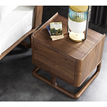 Прикроватный деревянный столик с 2-мя ящиками Moon Walnut Furniture варинант исполнения - 3 | Loft Concept в Тюмени