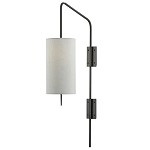 Бра чёрное с тканевым абажуром в форме цилиндра Rough Beauty варинант исполнения - 3 | Loft Concept в Тюмени