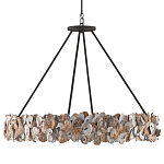 Люстра круглая с абажуром из устричных раковин Sea Ravens варинант исполнения - 3 | Loft Concept в Тюмени