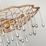 Люстра подвесная золотого цвета с металлическим сетчатым основанием и стеклянными каплевидными подвесками Hinkley варинант исполнения - 4 | Loft Concept в Тюмени