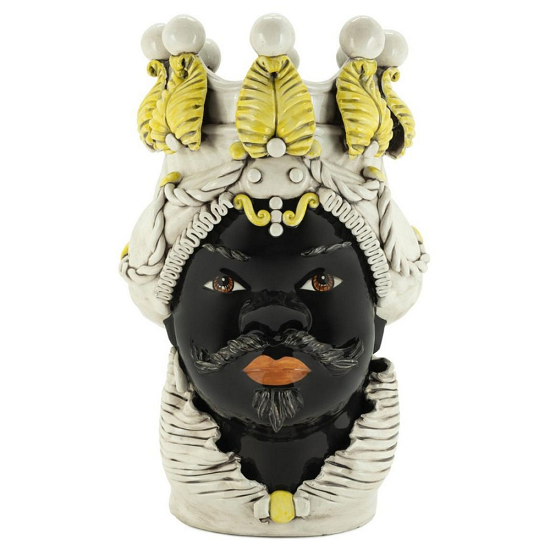 Ваза Vase Moro Man Yellow Big Черный Бежевый Желтый Ваза Vase Moro Man Yellow Big Черный Бежевый Желтый в Тюмени | Loft Concept