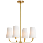 Люстра золотая с белыми тканевыми абажурами Coolness варинант исполнения - 2 | Loft Concept в Тюмени