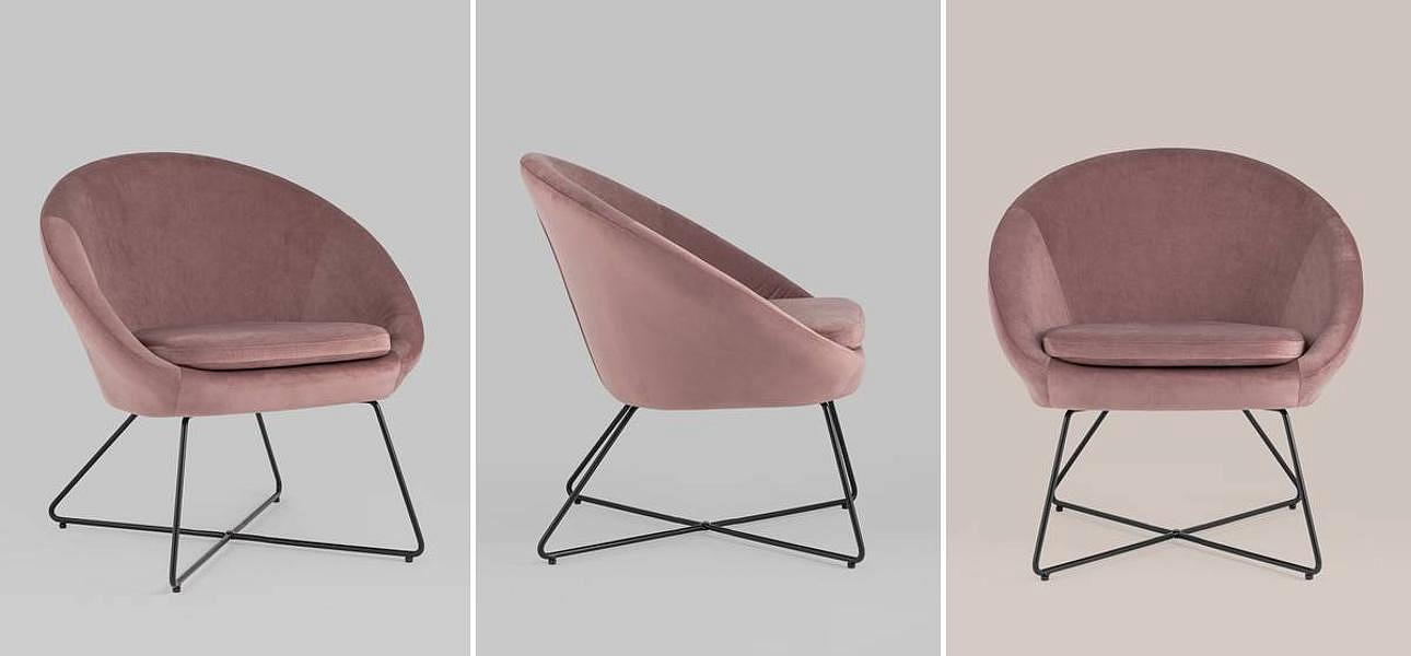 Кресло Avital пыльно-розовый велюр Кресло Avital пыльно-розовый велюр - Loft-Concept в Тюмени