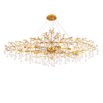 Люстра круглая подвесная с декором в виде ветвей и прозрачных подвесок из стекла в форме капель Droplet Chandelier варинант исполнения - 1 | Loft Concept в Тюмени