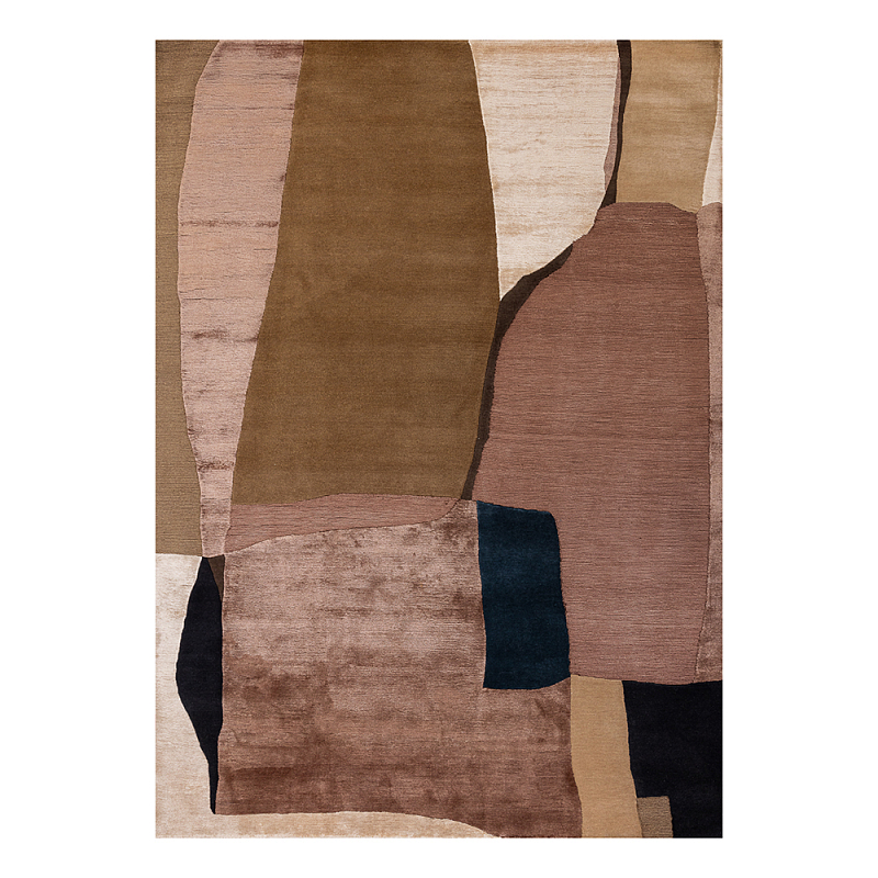 Ковер шелк Manhattan Wool Silk Carpet IV Розовый Оливковый Бежевый в Тюмени | Loft Concept 