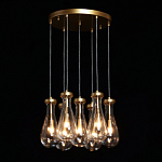 Люстра с 7-ю прозрачными плафонами из стекла в форме капли Lucid Rain  варинант исполнения - 3 | Loft Concept в Тюмени