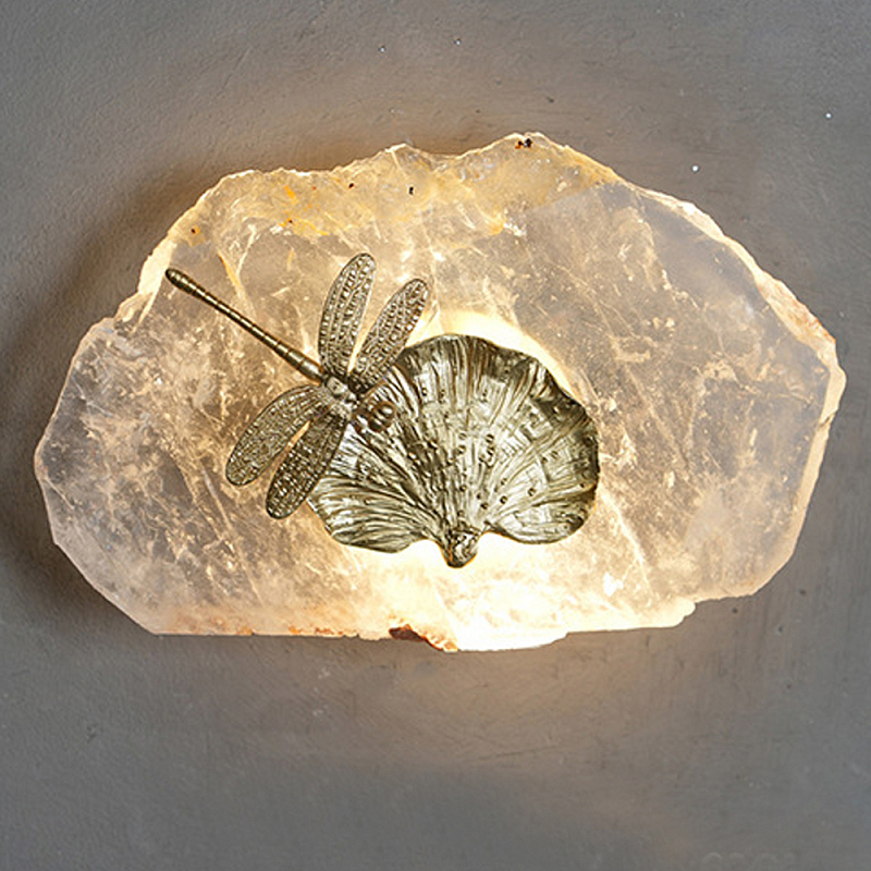 Бра Декоративный лист с стрекозой Glacial Fragment Медь Прозрачный Бра Декоративный лист с стрекозой Glacial Fragment Медь Прозрачный в Тюмени | Loft Concept