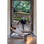 Дизайнерское кресло на металлическом каркасе с подставкой для ног Poltronova Mies Armchair варинант исполнения - 7 | Loft Concept в Тюмени