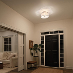 Потолочный светильник с двойным цилиндрическим плафоном из белого стекла и прозрачной органзы Kichler варинант исполнения - 10 | Loft Concept в Тюмени