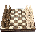 Шахматы  из  камня Cargador del Tiempo Chess Мексика ручная работа варинант исполнения - 1 | Loft Concept в Тюмени