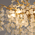 Люстра подвесная золотого цвета с декоративными ветвями и прозрачными рельефными подвесками FAIRYTREE Light варинант исполнения - 5 | Loft Concept в Тюмени