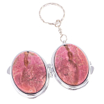 Зеркало брелок складное двухстороннее из натурального камня Родонит Stone Mirrors варинант исполнения - 3 | Loft Concept в Тюмени