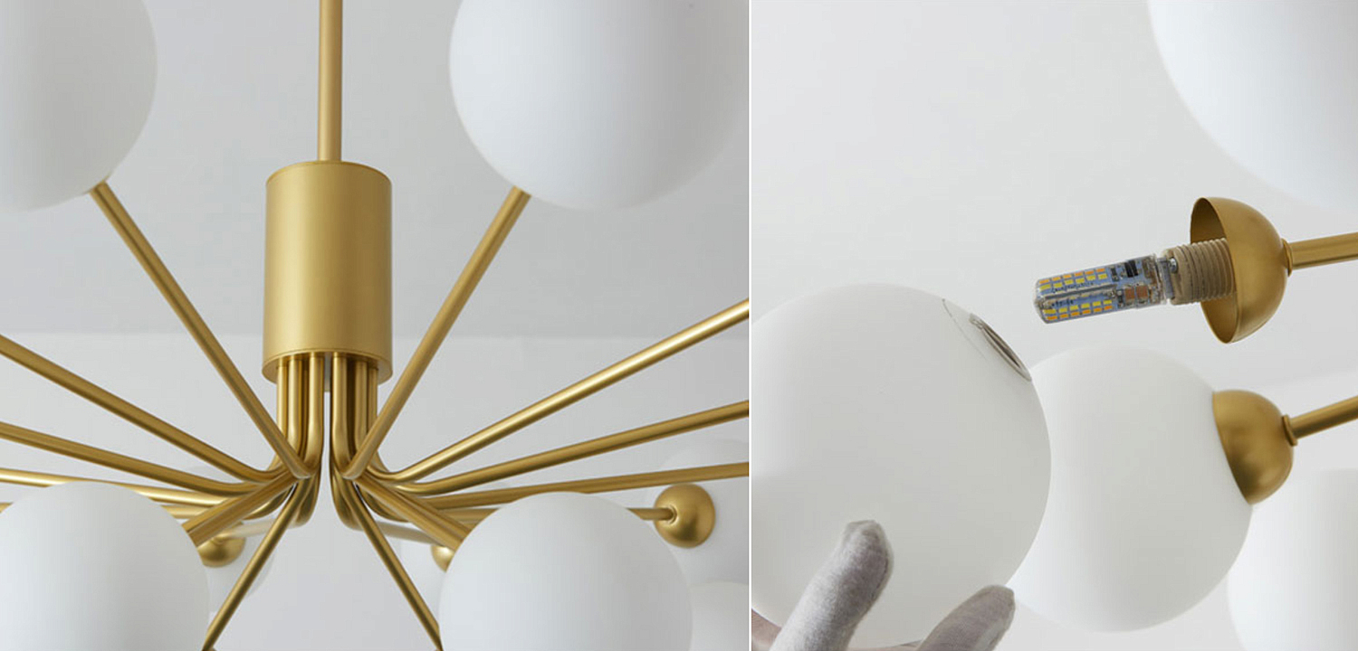 Люстра Berries Chandelier White Balloons Gold 18 Люстра Berries Chandelier White Balloons Gold 18 - Loft-Concept в Тюмени