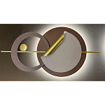 Бра круглое светодиодное в матовых оттенках коричневого и золотого цвета Kosmikos варинант исполнения - 1 | Loft Concept в Тюмени