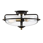 Потолочный светильник со стеклянным плафоном на изогнутых кронштейнах Quoizel  варинант исполнения - 4 | Loft Concept в Тюмени