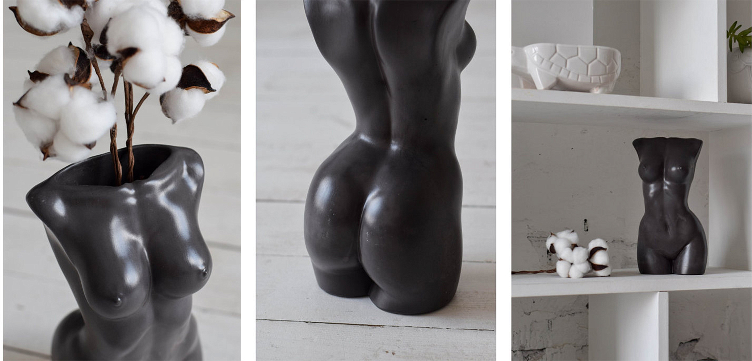 Ваза Vase Female Torso black Ваза Vase Female Torso black - Loft-Concept в Тюмени