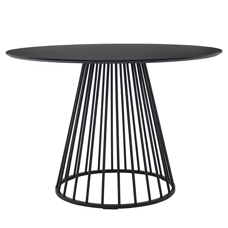 Круглый обеденный стол с основанием в виде конуса Dining table in Loft Style Черный Круглый обеденный стол с основанием в виде конуса Dining table in Loft Style Черный в Тюмени | Loft Concept